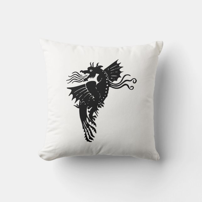 Dragon Silhouette Spirit Animal Totem Emblem Kissen (Vorderseite)