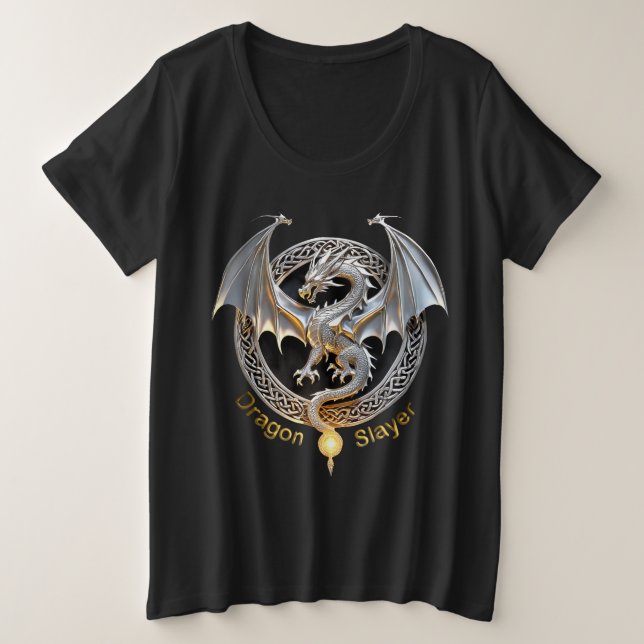 Dragon Slayer Große Größe T-Shirt (Design vorne)