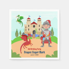 Dragon Slayer Knight Boy Birthday Party Serviette