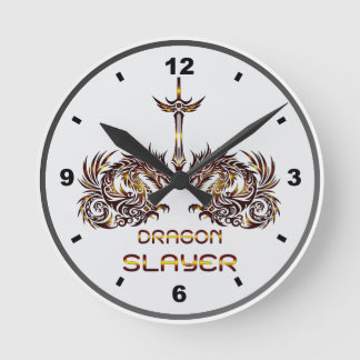 Dragon Slayer of Clock Runde Wanduhr