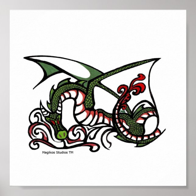 Dragon Smoke Print Poster (Vorne)