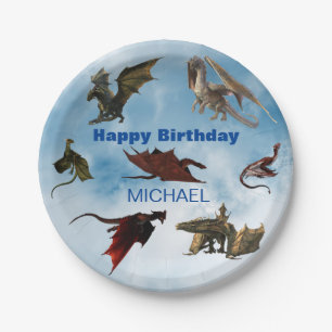 Dragon Species Fun Fantasy Personalisiert Geburtst Pappteller