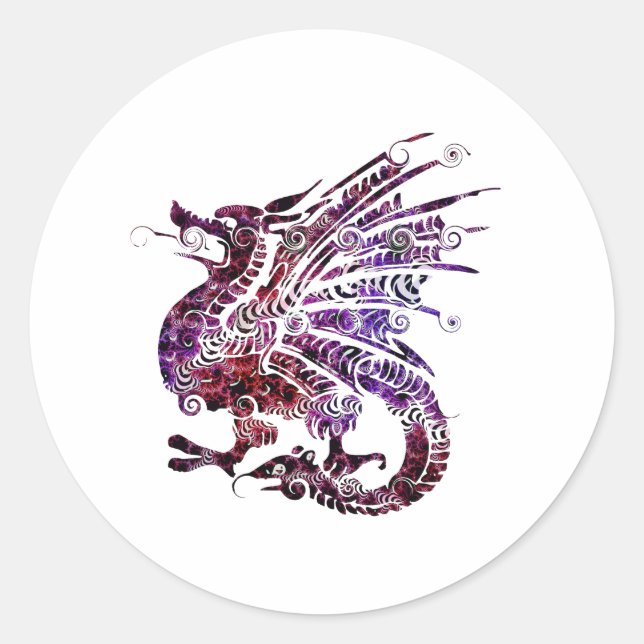 Dragon Spirit Animal Totem Emblem Runder Aufkleber (Vorderseite)