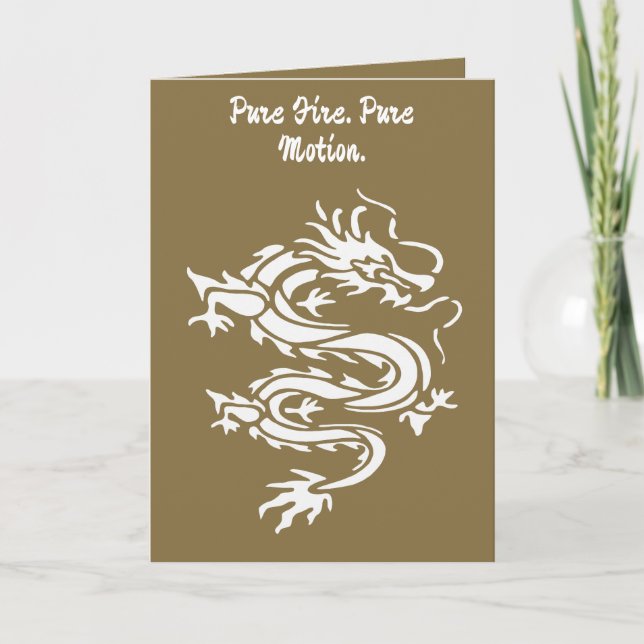 Dragon Stencil Style Cut Out Illustration Karte (Vorderseite)