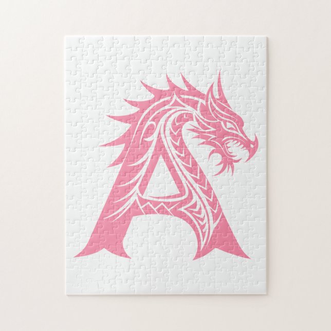 Dragon Styled Letter A, Dragon Alphabet, Monogram (Vertikal)