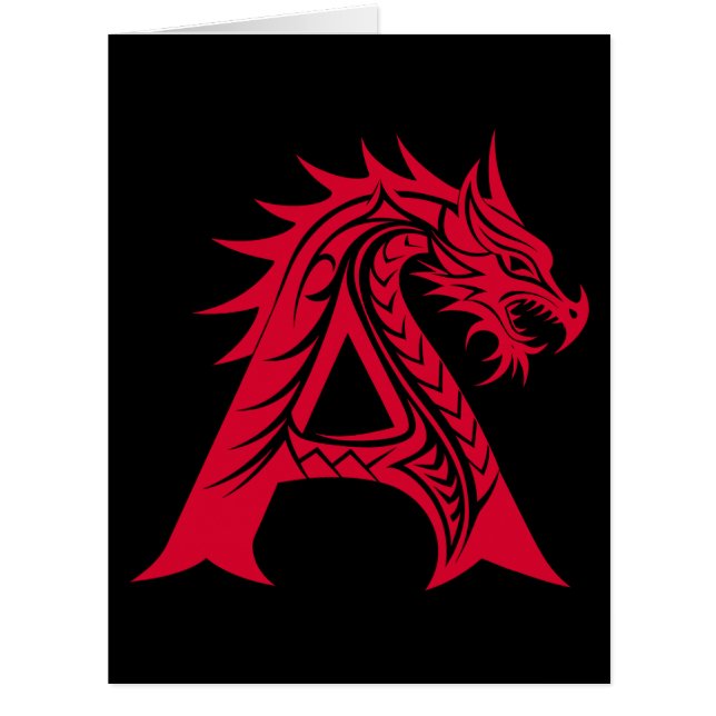 Dragon Styled Letter A, Dragon Alphabet, Monogram (Vorderseite)