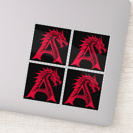 Dragon Styled Letter A, Dragon Alphabet, Monogram Aufkleber