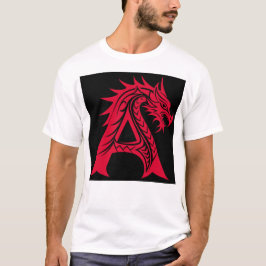 Dragon Styled Letter A, Dragon Alphabet, Monogram T-Shirt
