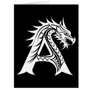 Dragon Styled Letter A, Dragon Alphabet, Monogramm
