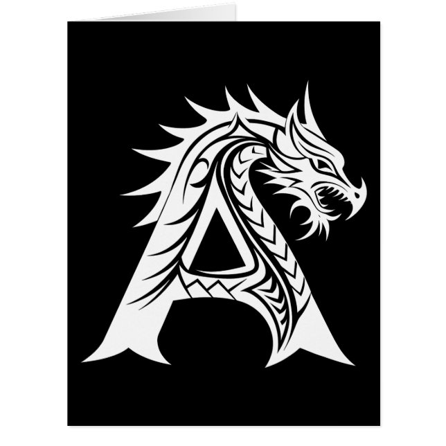 Dragon Styled Letter A, Dragon Alphabet, Monogramm (Vorderseite)