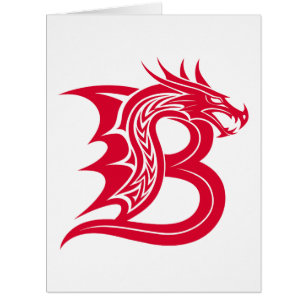 Dragon Styled Letter B, Dragon Alphabet, Monogramm