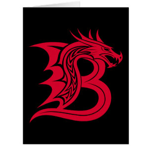 Dragon Styled Letter B, Dragon Alphabet, Monogramm