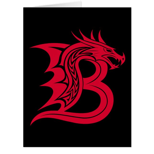 Dragon Styled Letter B, Dragon Alphabet, Monogramm (Vorderseite)