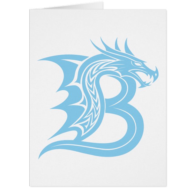 Dragon Styled Letter B, Dragon Alphabet, Monogramm (Vorderseite)