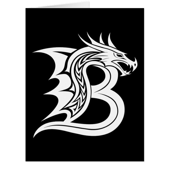 Dragon Styled Letter B, Dragon Alphabet, Monogramm (Vorderseite)