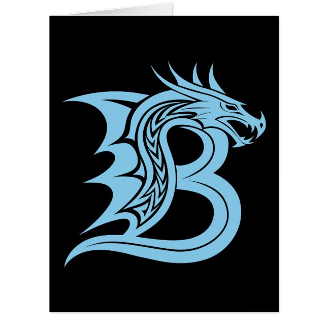 Dragon Styled Letter B, Dragon Alphabet, Monogramm (Vorderseite)