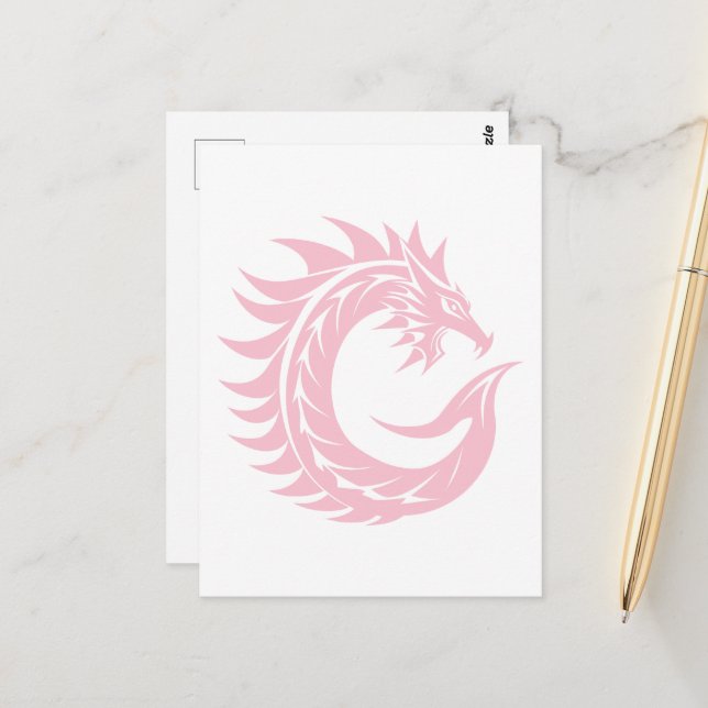 Dragon Styled Letter C, Dragon Alphabet, Monogram Postkarte (Vorderseite/Rückseite Beispiel)