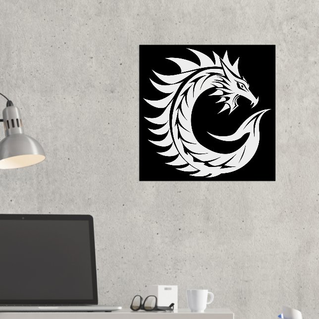Dragon Styled Letter C, Dragon Alphabet, Monogramm Foliendrucke (In Situ (Schreibtisch 2))