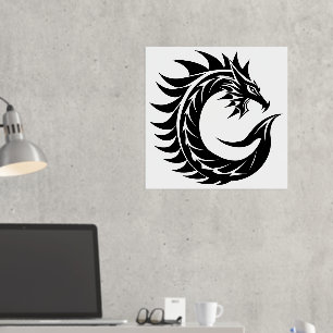 Dragon Styled Letter C, Dragon Alphabet, Monogramm Foliendrucke