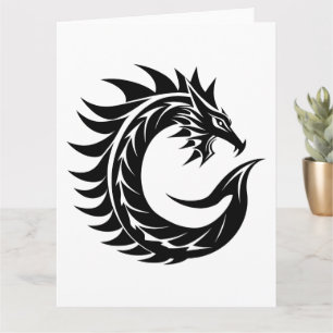 Dragon Styled Letter C, Dragon Alphabet, Monogramm Karte