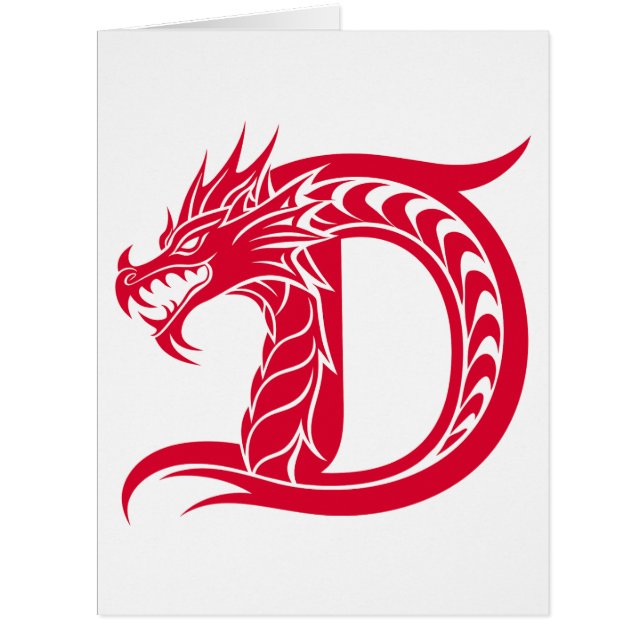 Dragon Styled Letter D, Dragon Alphabet, Monogram (Vorderseite)