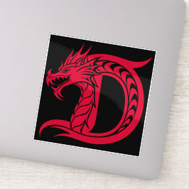 Dragon Styled Letter D, Dragon Alphabet, Monogram Aufkleber