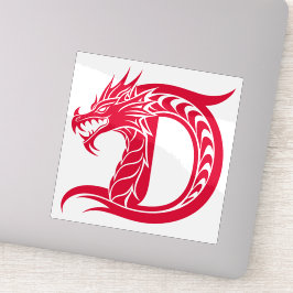 Dragon Styled Letter D, Dragon Alphabet, Monogram Aufkleber