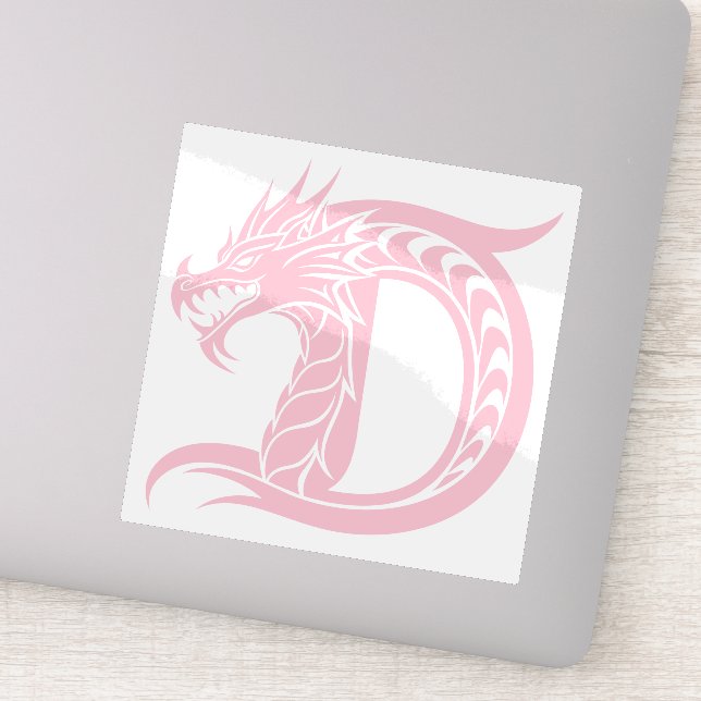 Dragon Styled Letter D, Dragon Alphabet, Monogram Aufkleber (Detail)