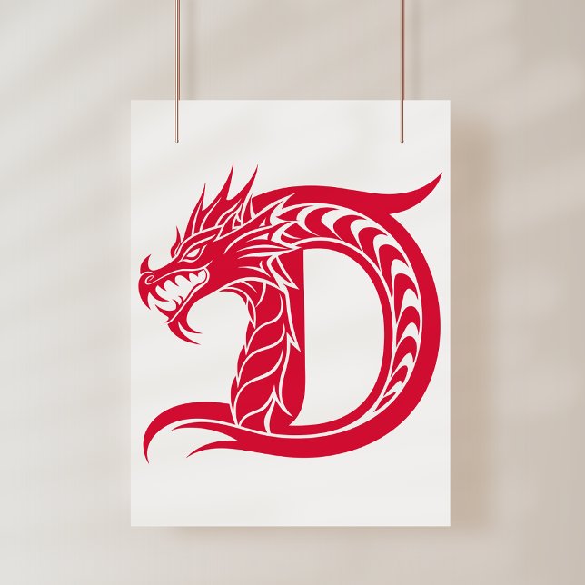 Dragon Styled Letter D, Dragon Alphabet, Monogram Fotodruck (Von Creator hochgeladen)