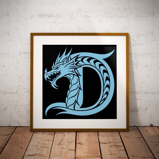 Dragon Styled Letter D, Dragon Alphabet, Monogram Fotodruck (Von Creator hochgeladen)