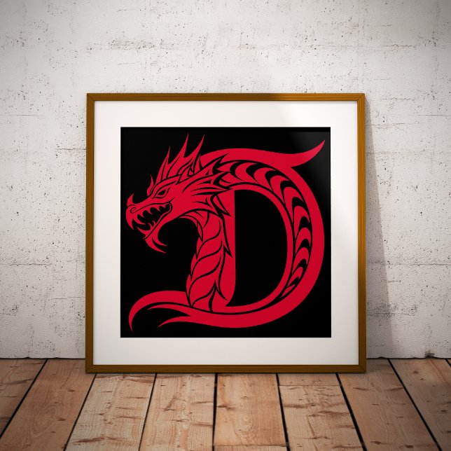 Dragon Styled Letter D, Dragon Alphabet, Monogram Fotodruck (Von Creator hochgeladen)