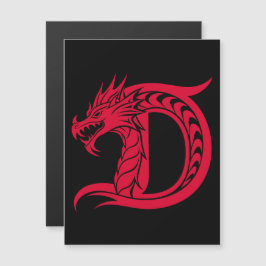 Dragon Styled Letter D, Dragon Alphabet, Monogram Magneteinladung