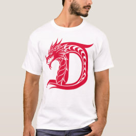Dragon Styled Letter D, Dragon Alphabet, Monogram T-Shirt
