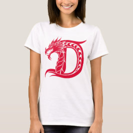 Dragon Styled Letter D, Dragon Alphabet, Monogram T-Shirt