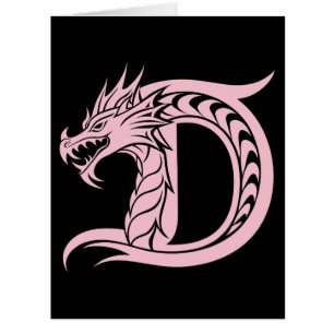 Dragon Styled Letter D, Dragon Alphabet, Monogramm
