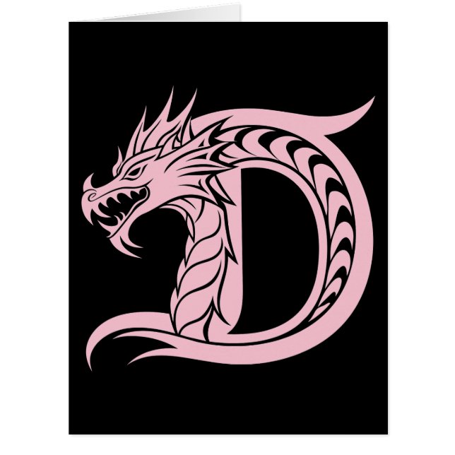 Dragon Styled Letter D, Dragon Alphabet, Monogramm (Vorderseite)