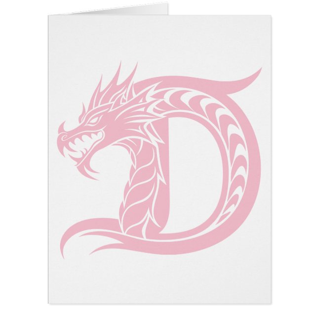 Dragon Styled Letter D, Dragon Alphabet, Monogramm (Vorderseite)