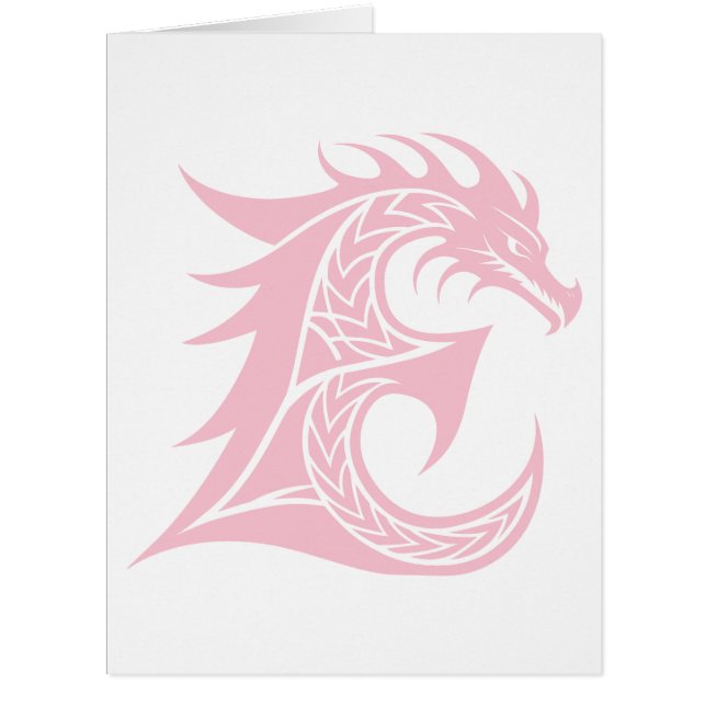 Dragon Styled Letter E, Dragon Alphabet, Monogramm (Vorderseite)