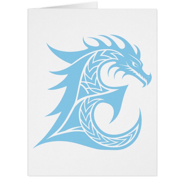 Dragon Styled Letter E, Dragon Alphabet, Monogramm (Vorderseite)