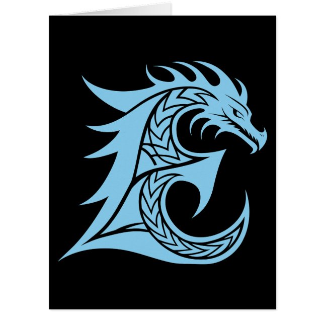 Dragon Styled Letter E, Dragon Alphabet, Monogramm (Vorderseite)