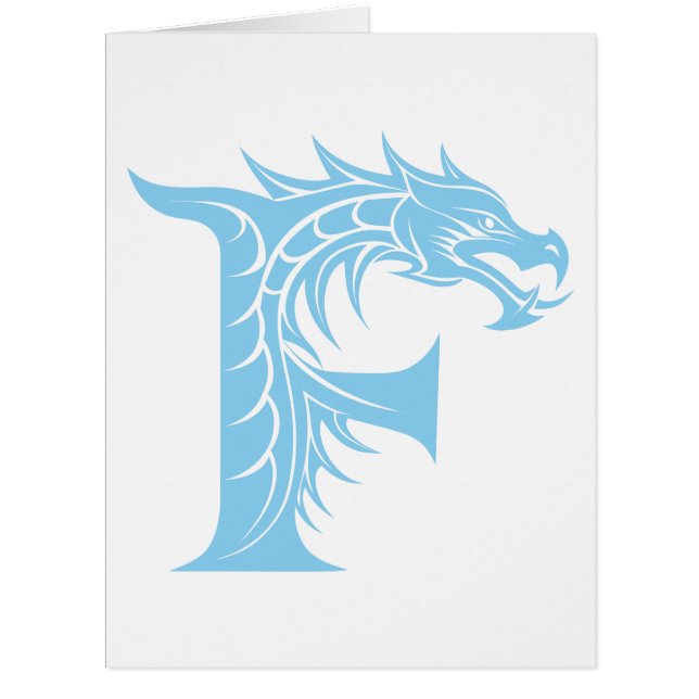 Dragon Styled Letter F, Dragon Alphabet, Monogramm (Vorderseite)