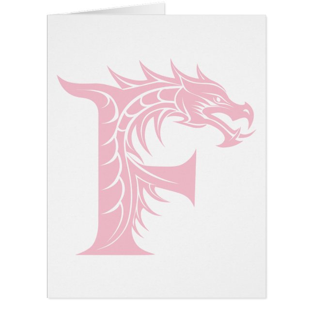 Dragon Styled Letter F, Dragon Alphabet, Monogramm (Vorderseite)