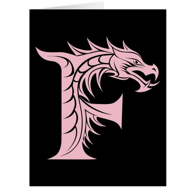 Dragon Styled Letter F, Dragon Alphabet, Monogramm (Vorderseite)