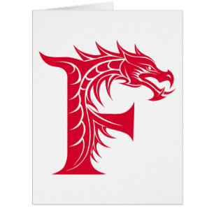 Dragon Styled Letter F, Dragon Alphabet, Monogramm