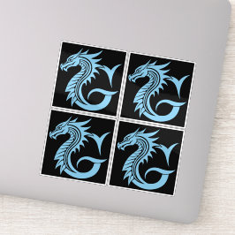 Dragon Styled Letter G, Dragon Alphabet, Monogram Aufkleber