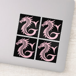 Dragon Styled Letter G, Dragon Alphabet, Monogram Aufkleber