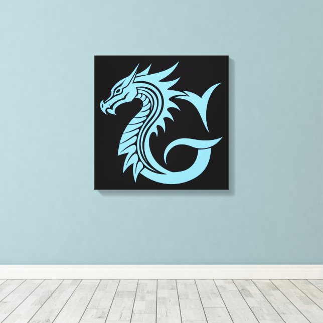 Dragon Styled Letter G, Dragon Alphabet, Monogram Leinwanddruck (Insitu (Holzboden))