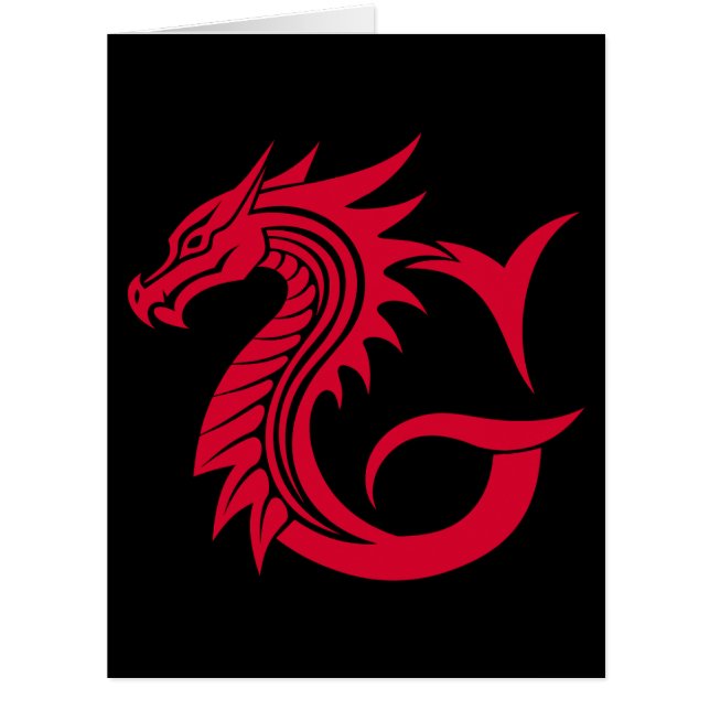 Dragon Styled Letter G, Dragon Alphabet, Monogramm (Vorderseite)