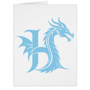 Dragon Styled Letter H, Dragon Alphabet, Monogramm