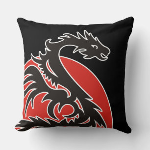 Dragon Sun Power - Schwarzweiß + Ihre Ideen Kissen